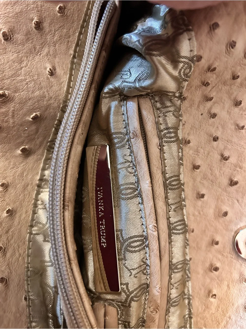 Beige Women’s Tote Bag with Gold Hardware